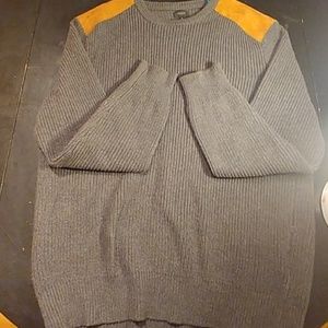 J Crew Suede Shoulder Patch Crewneck Knit sweater